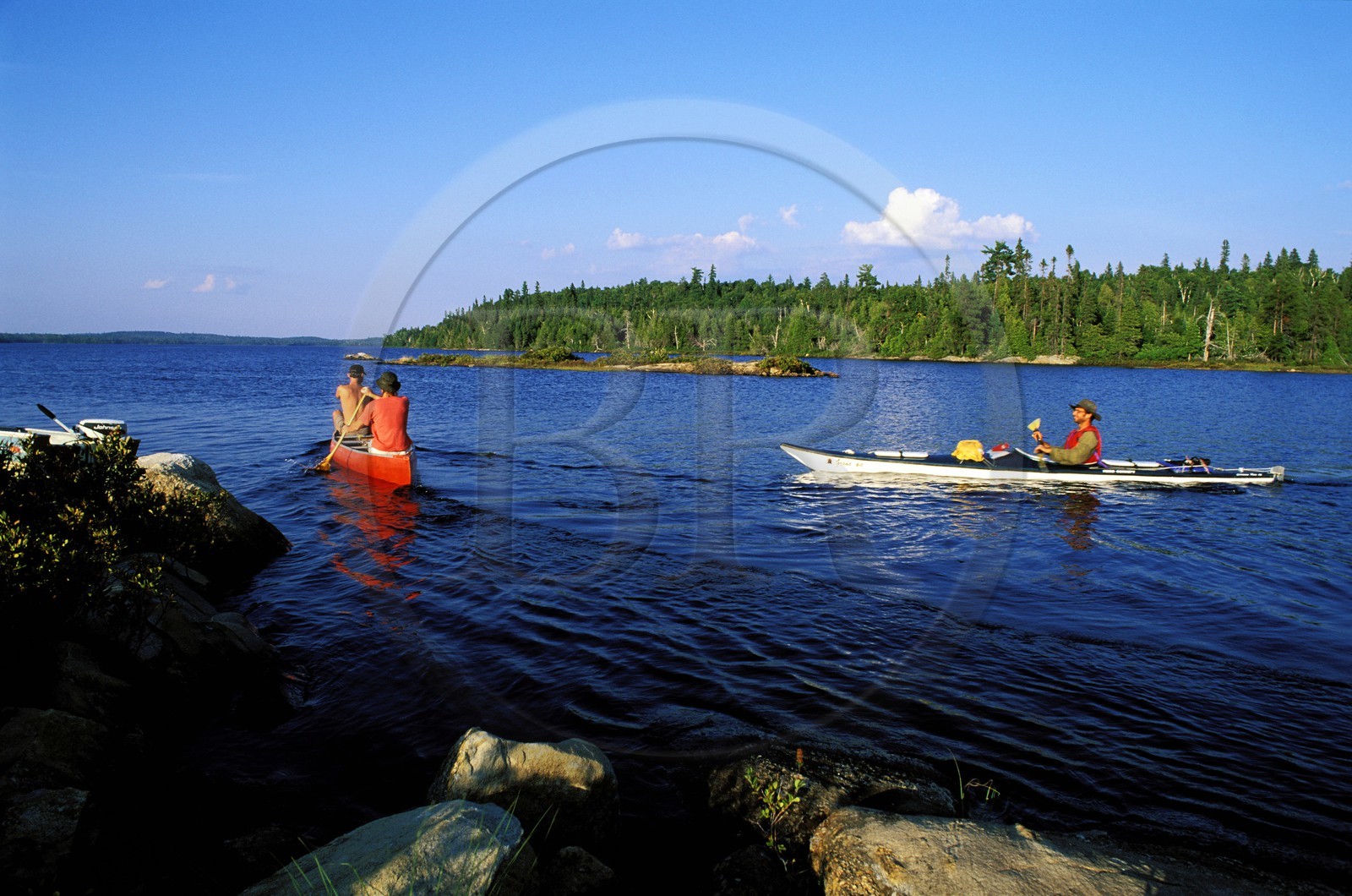 Canada, province de Québec, Réserve faunique de la Vérendrye, canot et kayak sur le Grand Lac Victoria