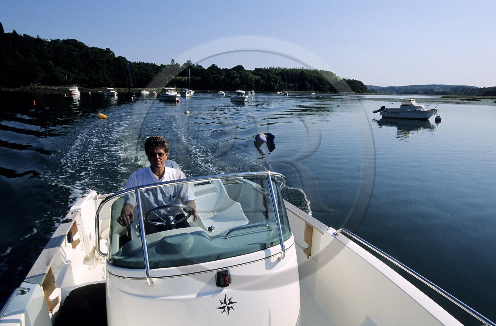 France, Finistère (29), rade de Brest, le port de Kerascoët dans l'anse d'Hôpital-Comfrout