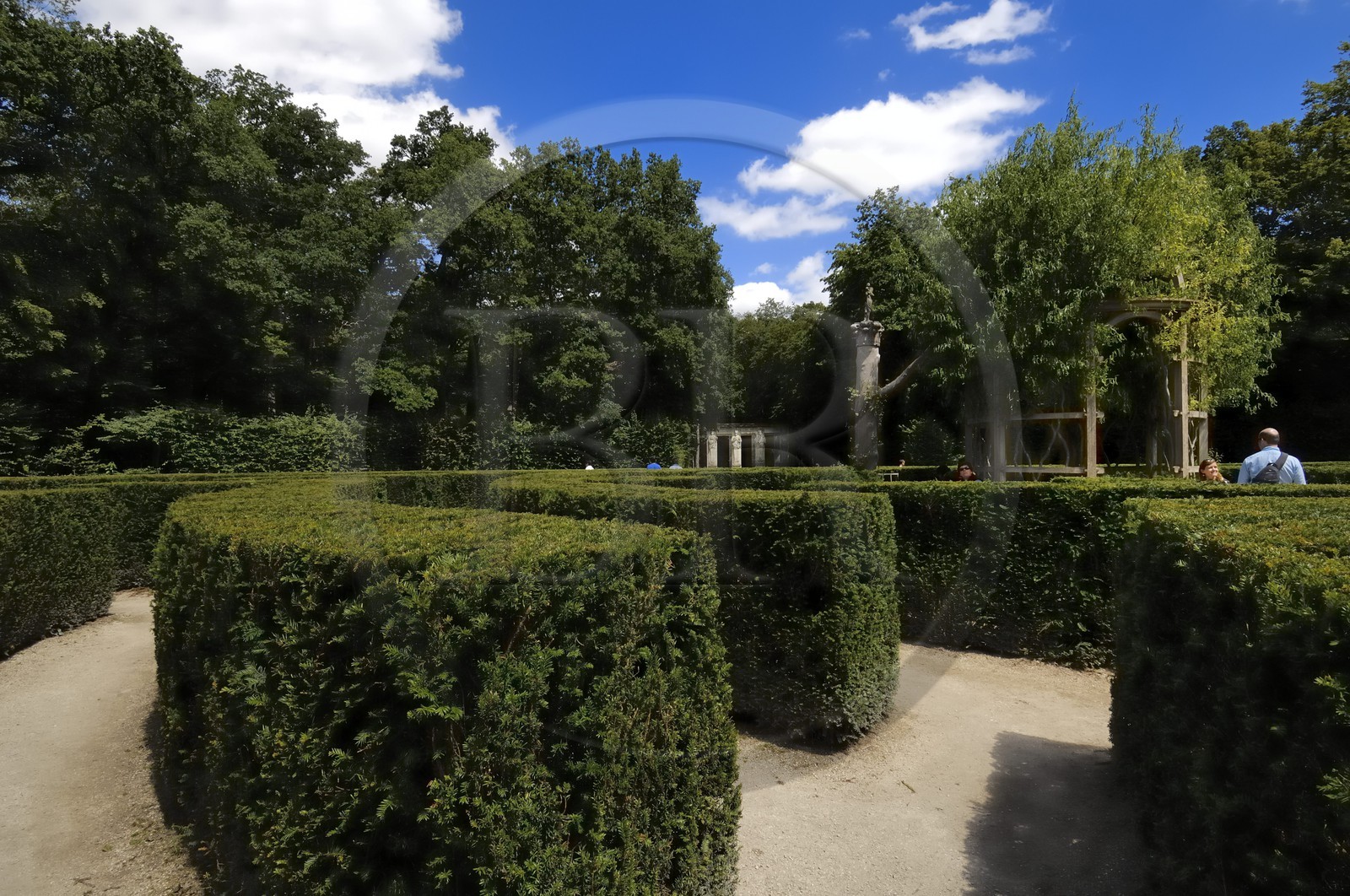 France, Indre et Loire, Chateau de Chenonceau of Renaissance style built between 1513 and 1522, the labyrinth in the park