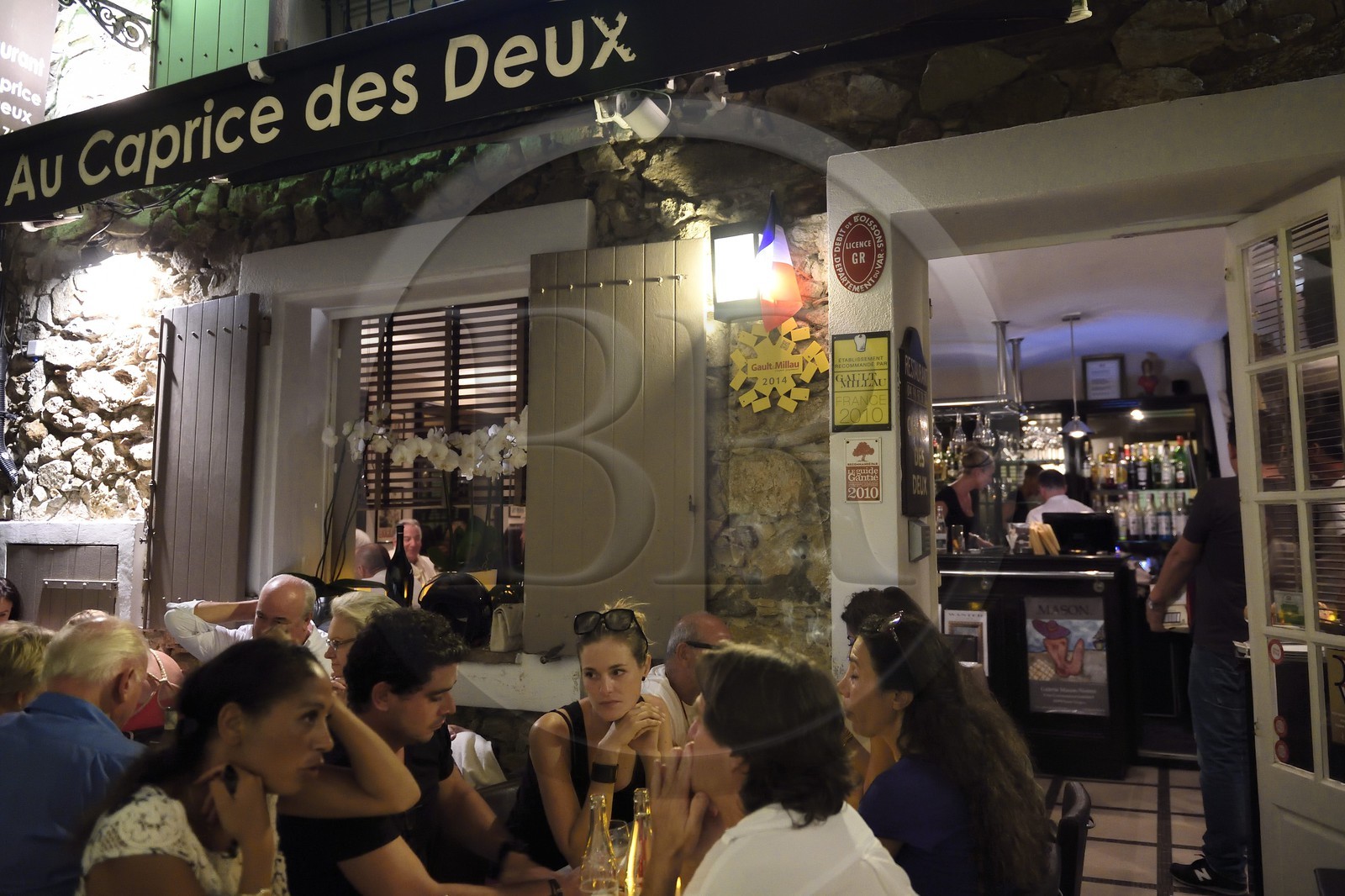 France, Var, Saint-Tropez, restaurant Au caprice des deux