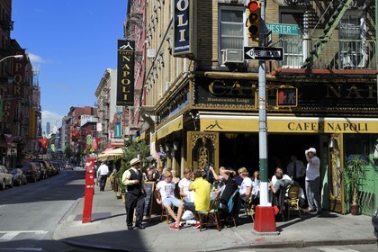 Etats-Unis, New York, Manhattan, le quartier de Little Italy, restaurant de Mulberry Street