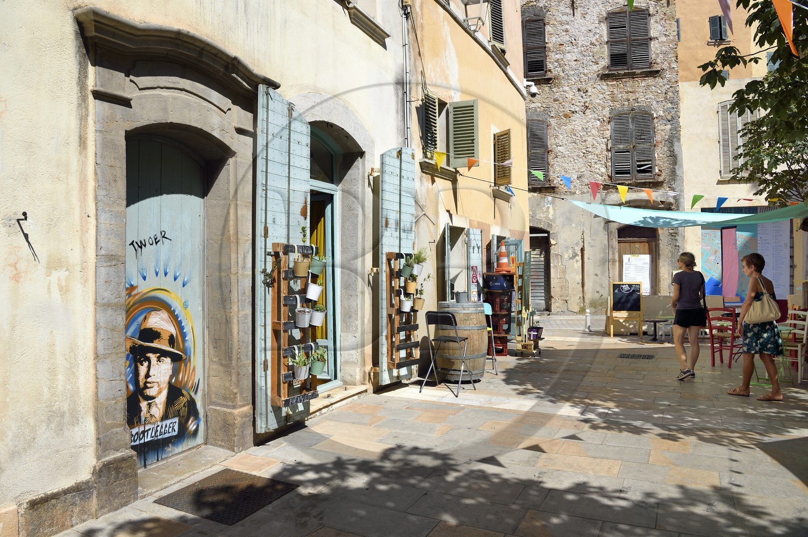 France, Var, Toulon, little Chicago district, drawing representing Al Capone place des Equerres