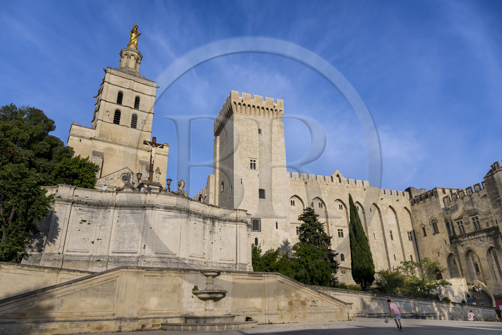 France, Vaucluse (84), Avignon, la cathédrale des Doms et le Palais des Papes classés Patrimoine mondial de l'UNESCO