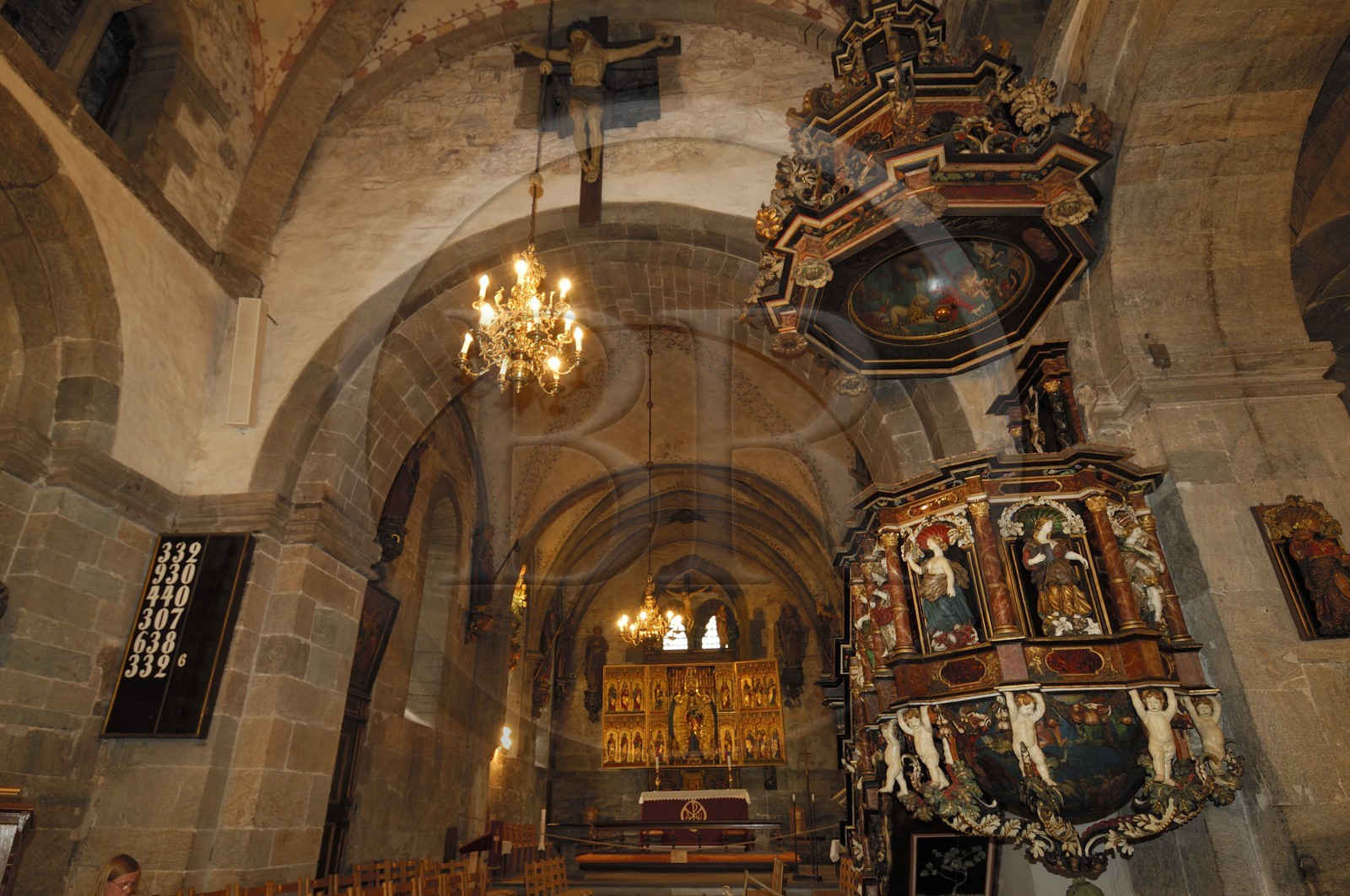 Norvège, Hordaland, Bergen, intérieur de l’église Notre Dame