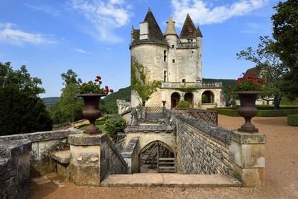 France, Dordogne (24), Périgord Noir, vallée de la Dordogne, Castelnaud-la-Chapelle, château des Milandes, ancienne demeure de Joséphine Baker