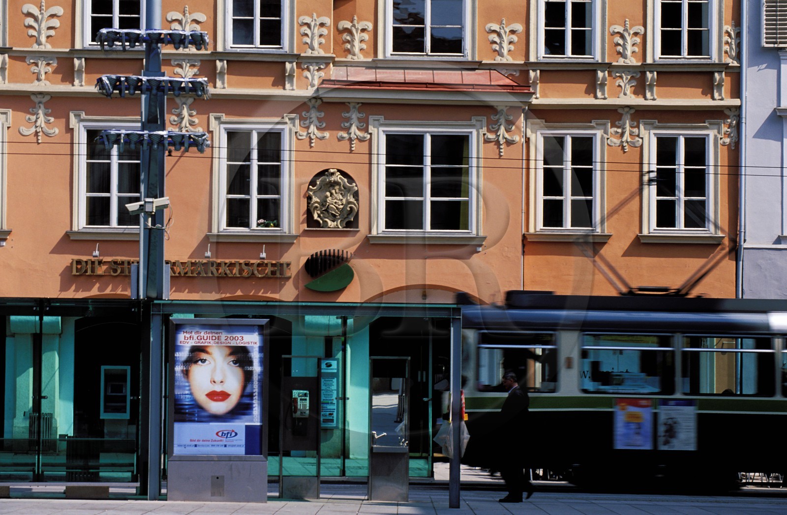 Autriche, Styrie, Graz, centre historique classé Patrimoine Mondial de l'UNESCO, Maison décorée dans la (rue) Herrengasse