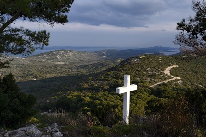 Croatia, Dalmatia, Dalmatian Coast, Ugljan Island, Preko area, view from the ruins of the castle Saint Michel
