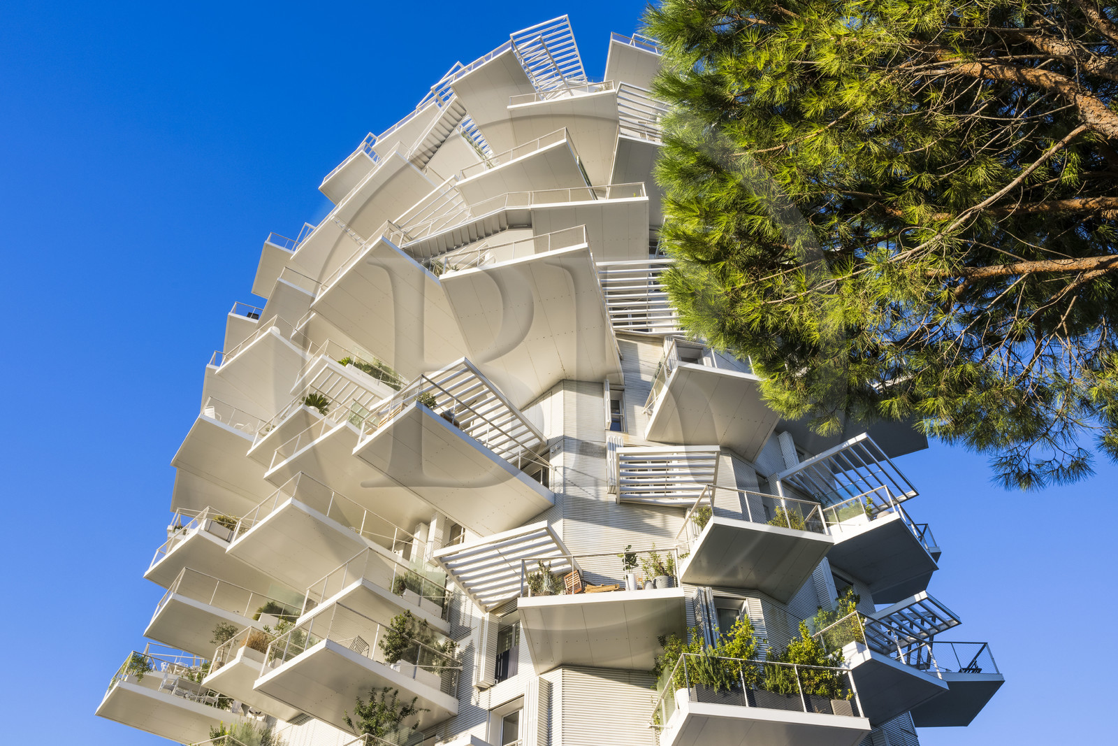 France, Herault, Montpellier, Richter district, the banks of the Lez river, L'Arbre Blanc, building designed by the Japanese architect Sou Foujimoto and the French architects Nicolas Laisne et Manal Rachdi