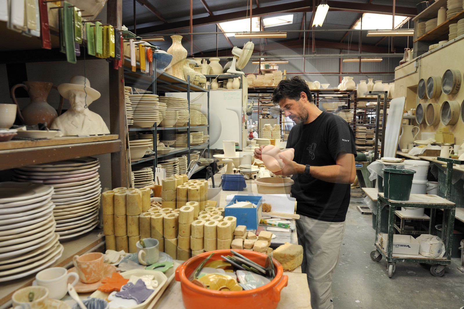 France, Gard, Uzes, Christophe Pichon from the Pichon pottery workshops
