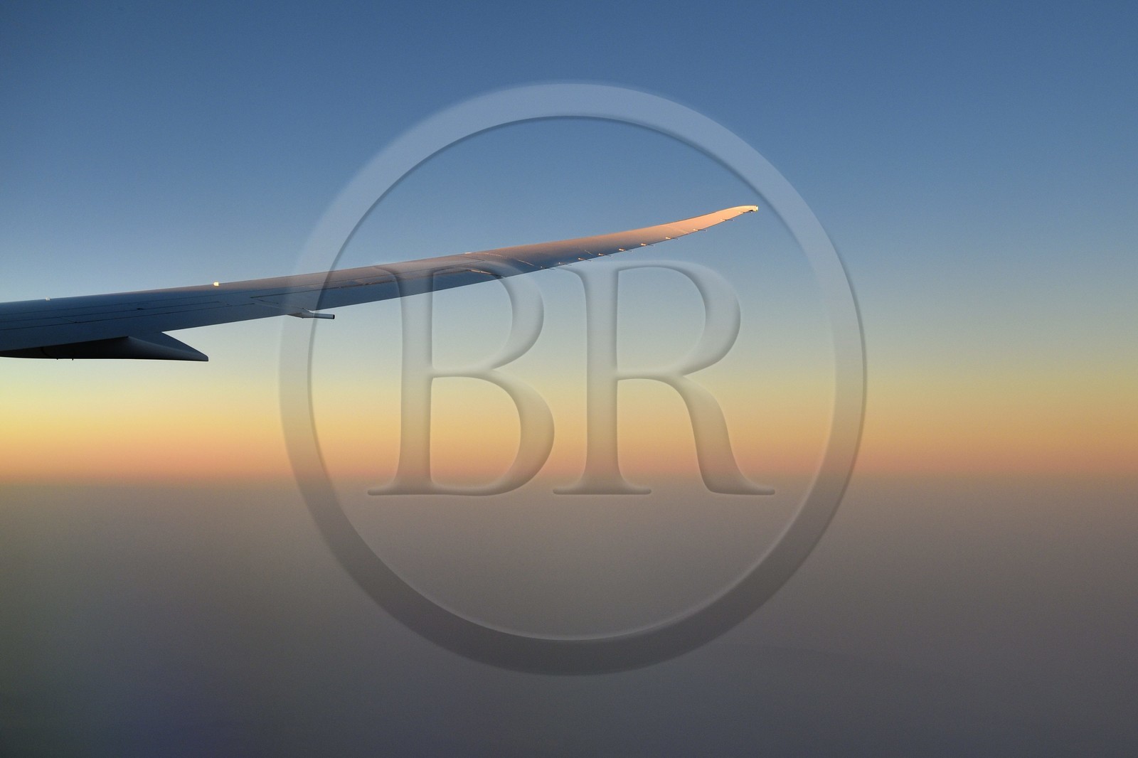 Sultanat d'Oman, aile d'avion d'un Boeing 787 d'Oman Air en vol