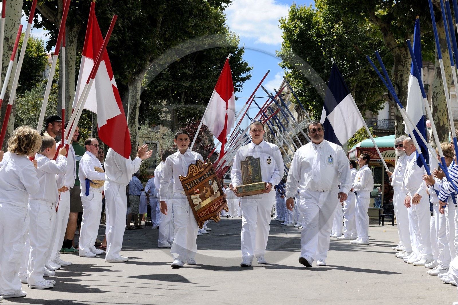France, Hérault (34), Sète, fête de la Saint Louis, défilé des jouteurs