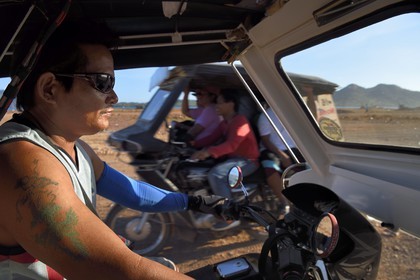 Philippines, Calamian Islands in northern Palawan, Coron Island, Coron Town, tricycle motorcycle taxi