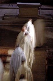 France, Drôme (26), Montjoyer, abbaye cistercienne Notre-Dame d'Aiguebelle, office religieux