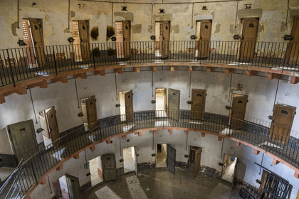 France, Saône-et-Loire (71), Autun, l'ancienne prison circulaire du XIXe siècle qui sera intégrée au musée Rolin