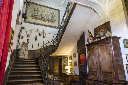 France, Ille-et-Vilaine (35), Côte d'Emeraude, Saint-Malo, malouinière de la Chipaudière construit l'armateur et corsaire François-Auguste Magon de la Lande au début du XVIIIème siècle, le grand escalier