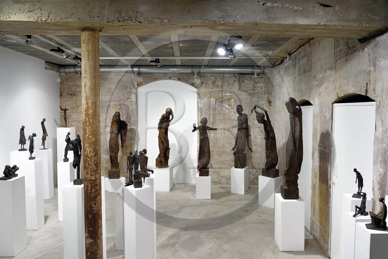 France, Paris, Galerie Schwab Beaubourg, galerie d'Art contemporain, exposition du sculpteur Marc Petit