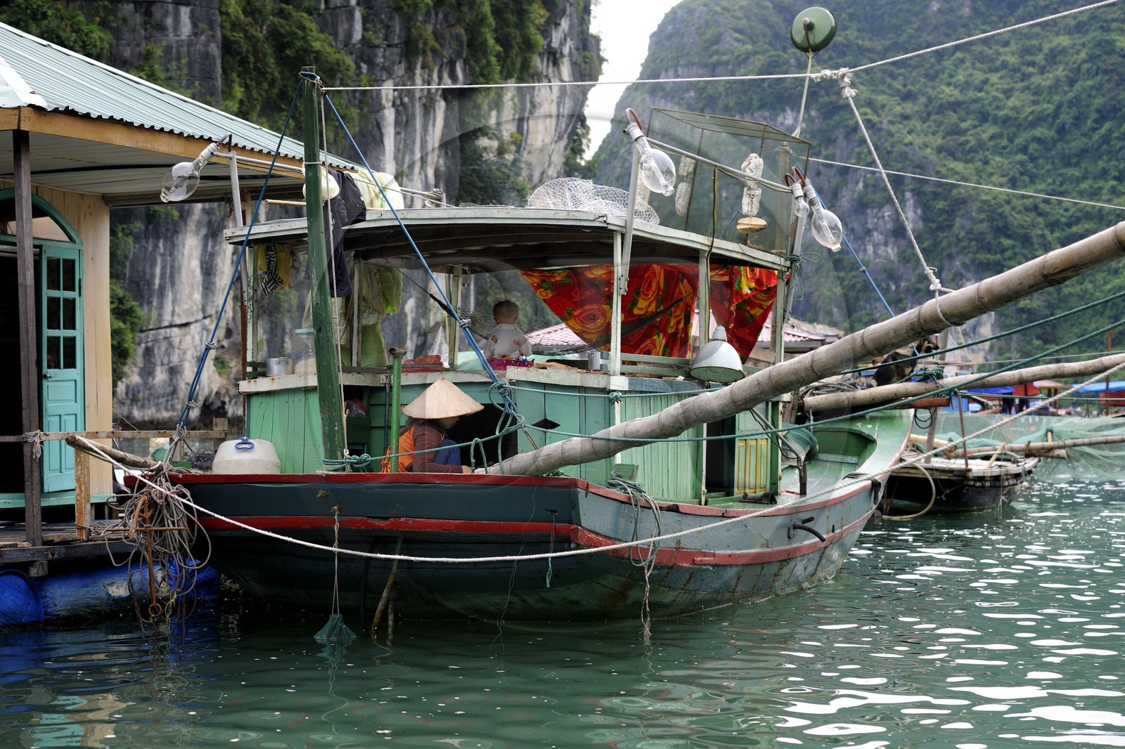Vietnam, Quang Ninh Province, Halong Bay, listed as World Heritage by UNESCO, fishing floating village of Vong Vieng
