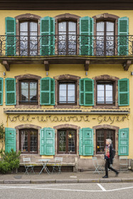 France, Bas-Rhin, Parc regional des Vosges du nord (Northern Vosges Regional Natural Park), La Petite Pierre, Hotel restaurant Aux Trois Roses - Geyer