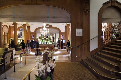 France, Calvados (14), Pays d'Auge, Deauville, l'Hotel Normandy Barriere, le lobby