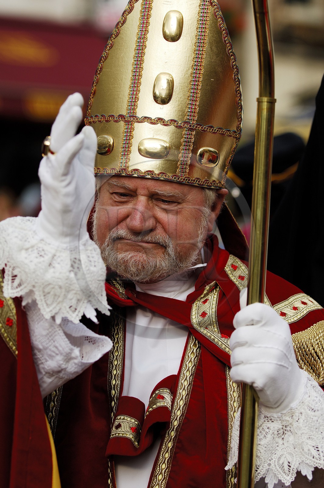 Belgium, Brussels, historical centre, Grand' Place listed as World Heritage by UNESCO, the Ommegang Festival, the bishop character