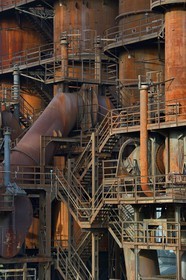 France, Moselle (57), Vallée de la Fensch, usine sidérurgique d'Uckange, Parc du Haut-fourneau U4