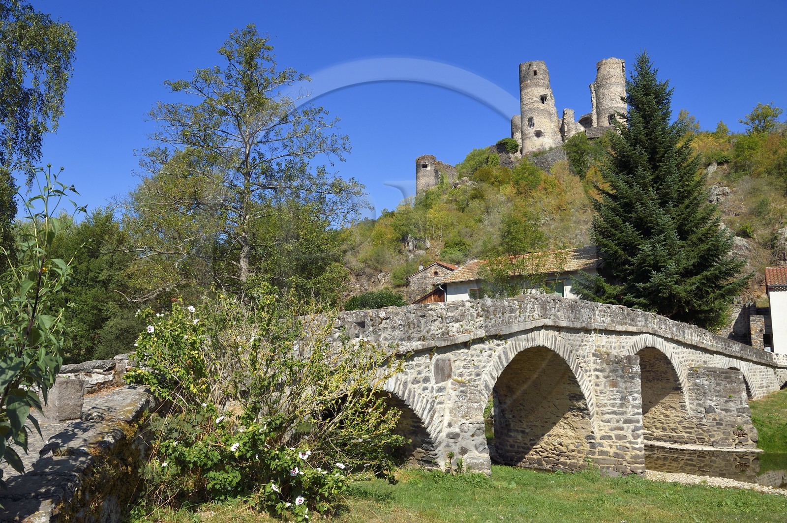 France, Haute-Loire (43), ruines du chateau de Domeyrat du XVe siècle