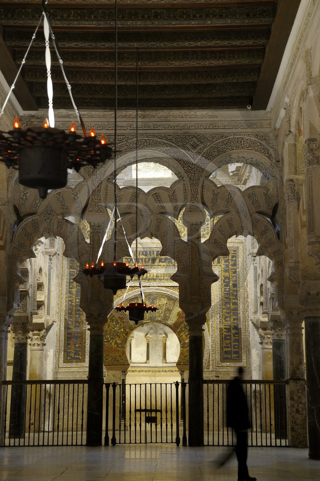 Spain, Andalusia, Cordoba, historical center listed as World Heritage by UNESCO, Mezquita, the Mosque cathedral, the mihrab of the mosque in the background