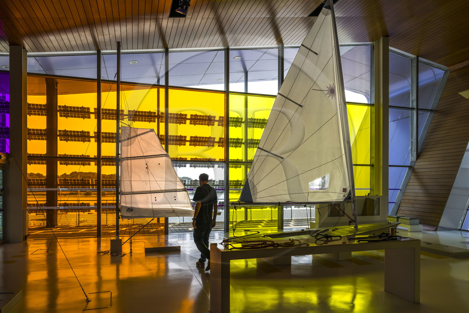 France, Morbihan, Lorient, Lorient La Base, former submarine base built by the Germans during the Second World War,  Cité de la Voile Eric Tabarly