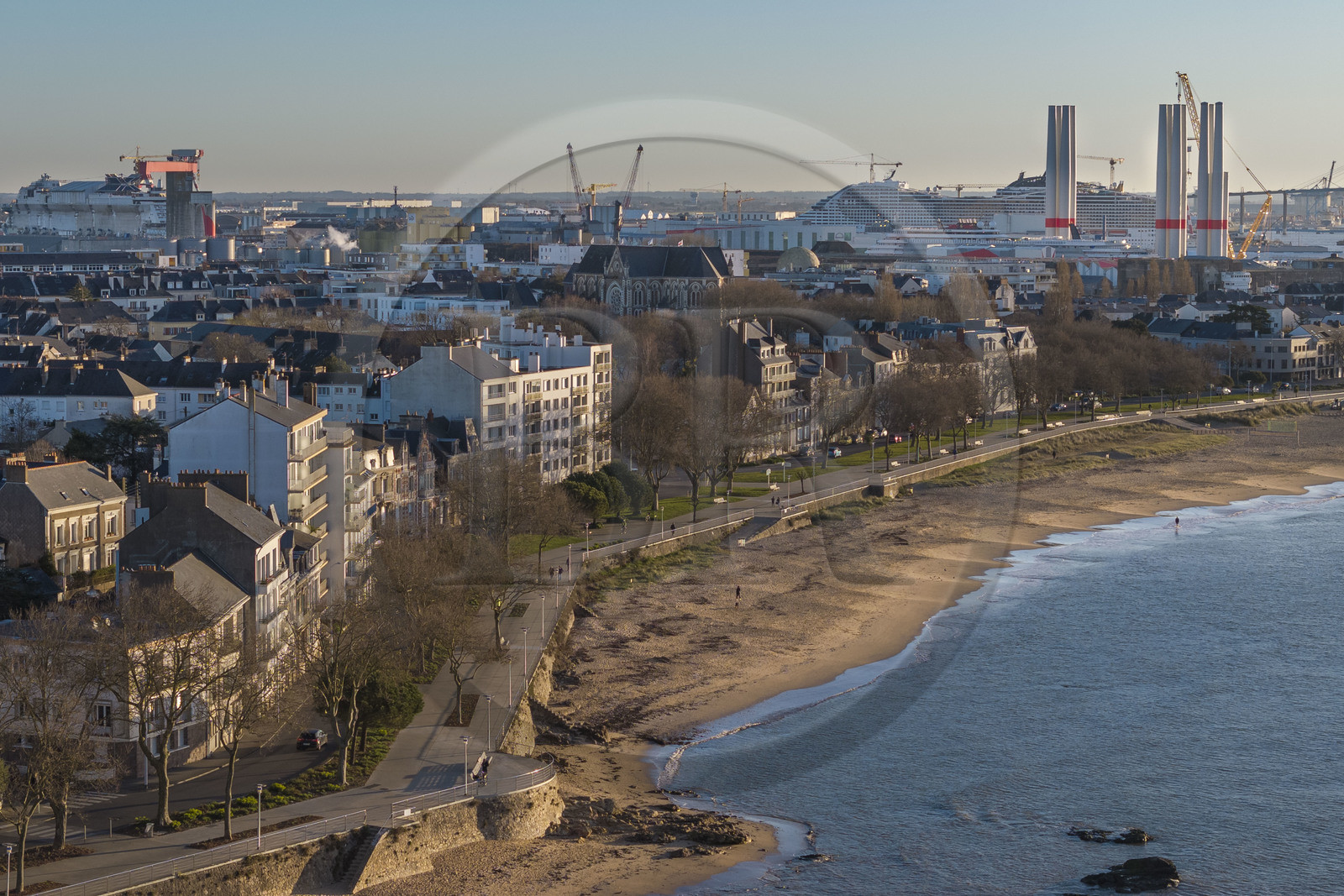 France, Loire-Atlantique, Saint-Nazaire, the Grande Plage at the level of the Boulevard du Président Wilson on the seafront, most of the houses were spared by the bombings of the Second World War