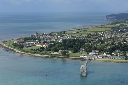 Royaume-Uni, Angleterre, Hampshire, Ile de Wight, Bembridge et sa station de sauvetage en mer (vue aérienne)
