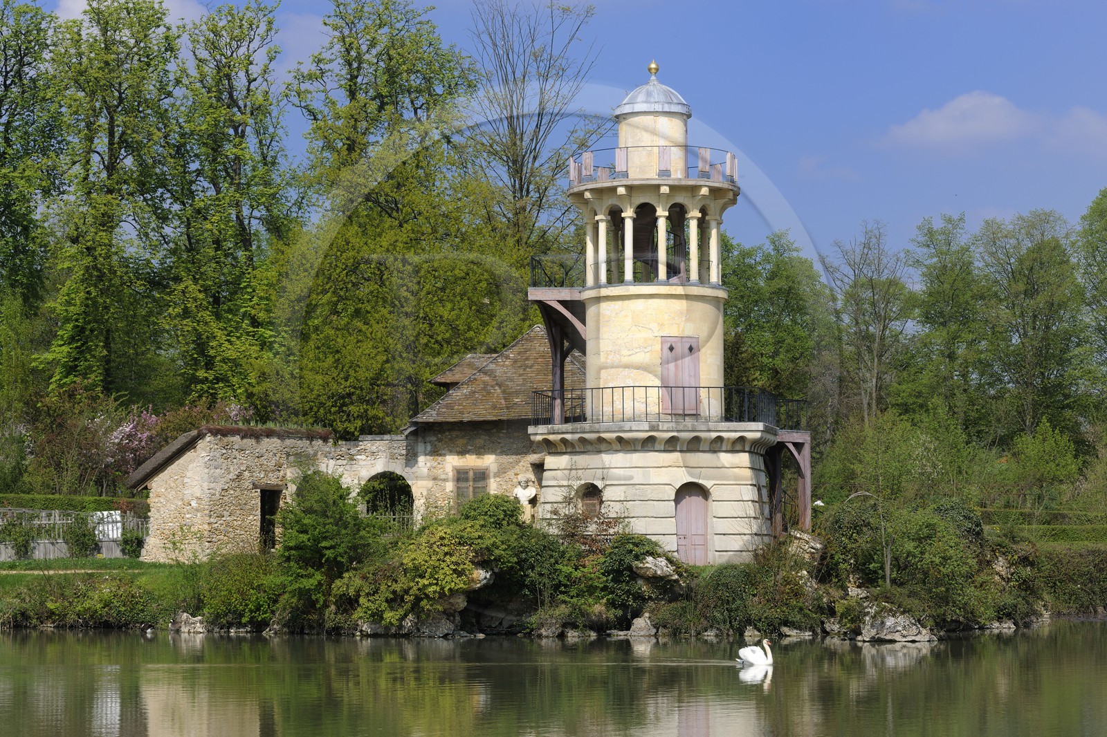 France, Yvelines, Chateau de Versailles, listed as World Heritage by UNESCO, Marlborough Tower of the Queen's Hamlet in Marie Antoinette's Estate