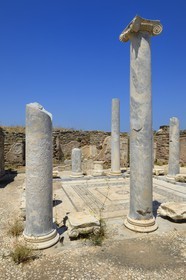 Grèce, île de Delos, classée Patrimoine Mondial de l'UNESCO, site archéologique de Délos, sanctuaire d'Apollon, la plus grande cité antique de la mer Egée, la maison du lac