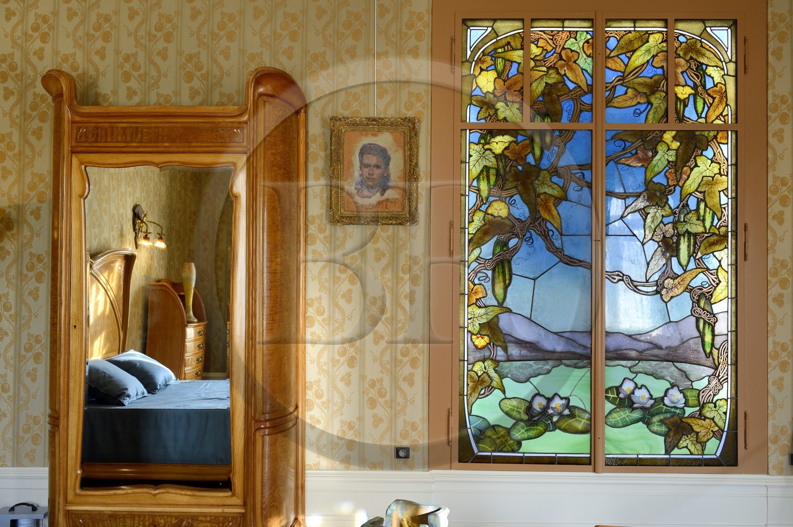 France, Meurthe-et-Moselle (54), Nancy, musée de l'Ecole de Nancy, chambre à coucher par Louis Majorelle