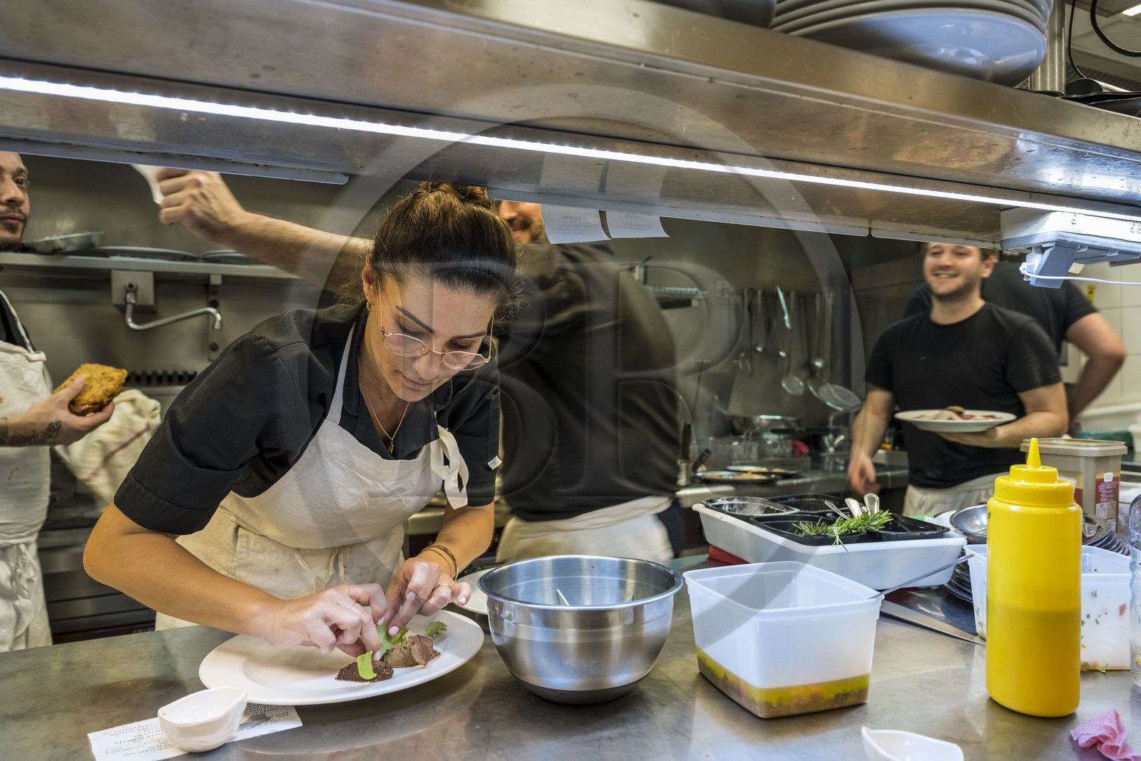 France, Alpes-Maritimes, Nice, old town, Virginie Acchiardo, chef of the restaurant Chez Acchiardo in rue Droite