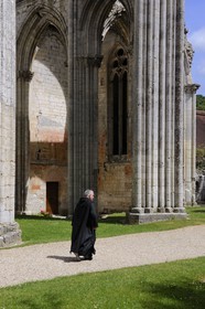 France, Seine-Maritime (76), Saint-Wandrille-Rançon, Abbaye de Saint-Wandrille, anciennement abbaye de Fontenelle, abbaye bénédictine fondée au VIIe siècle, ruines de l'église abbatiale Saint-Pierre