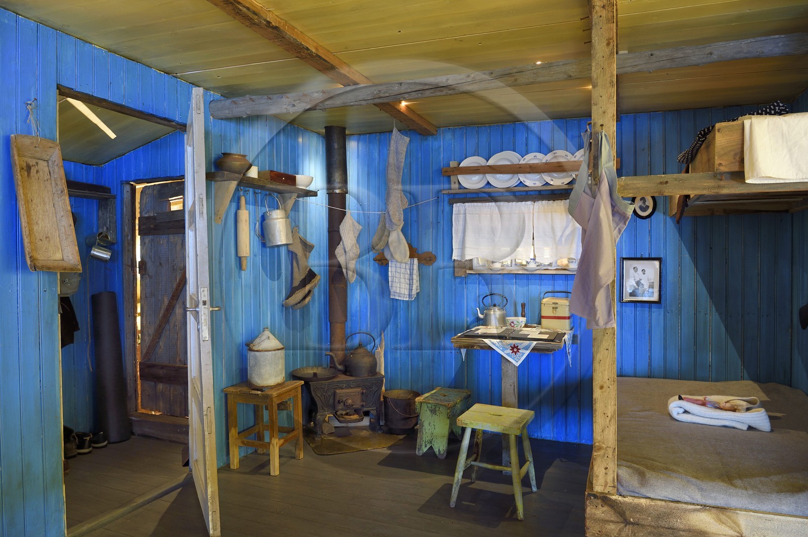 Norvège, Svalbard, Spitzberg, Longyearbyen, Svalbard museum, cabane de trappeur