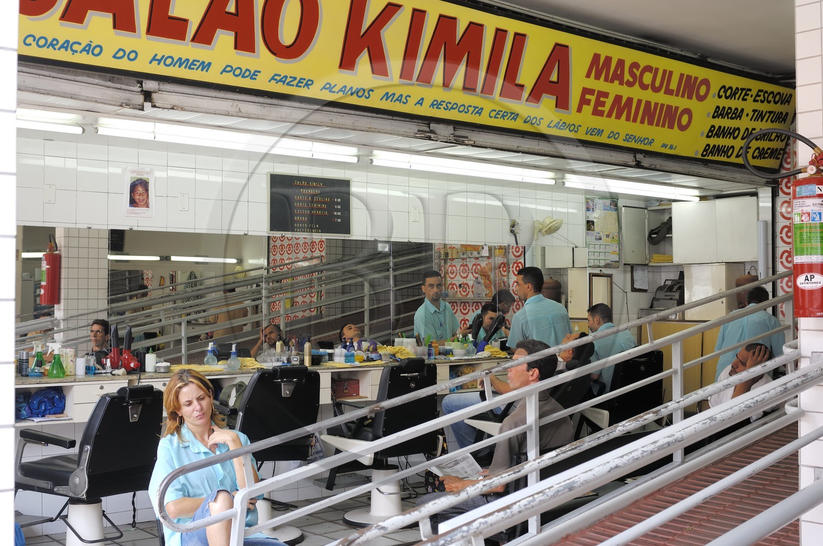 Brésil, Etat du Minas Gerais, Belo Horizonte, salon de coiffure