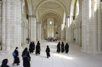 France, Maine et Loire (49), Vallée de la Loire classée Patrimoine Mondial de l' UNESCO, Fontevraud-l'Abbaye, abbaye de Fontevraud, l'église abbatiale