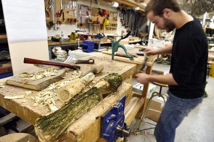 France, Paris, Saint Germain des Pres district, Ecole nationale superieure des Beaux-Arts (Fine Arts school), the wood workshop