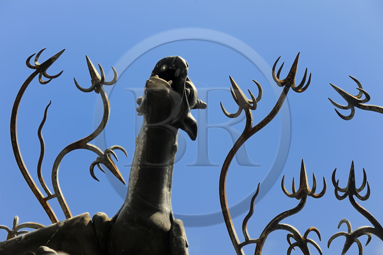 France, Paris (75), île de la Cité, la cathédrale Notre-Dame, gargouille de la flèche