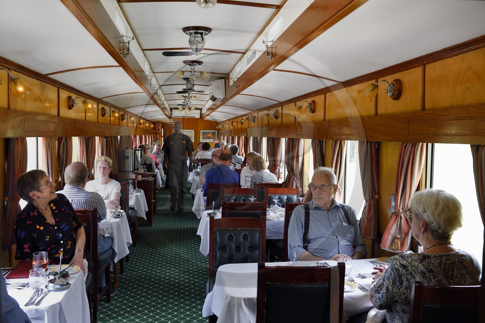Namibia, Khomas region, Windhoek, the Shongololo express train, the dining car