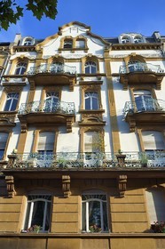 France, Moselle (57), Metz, quartier impérial, immeuble Jugendstil au 7 de l'avenue Foch