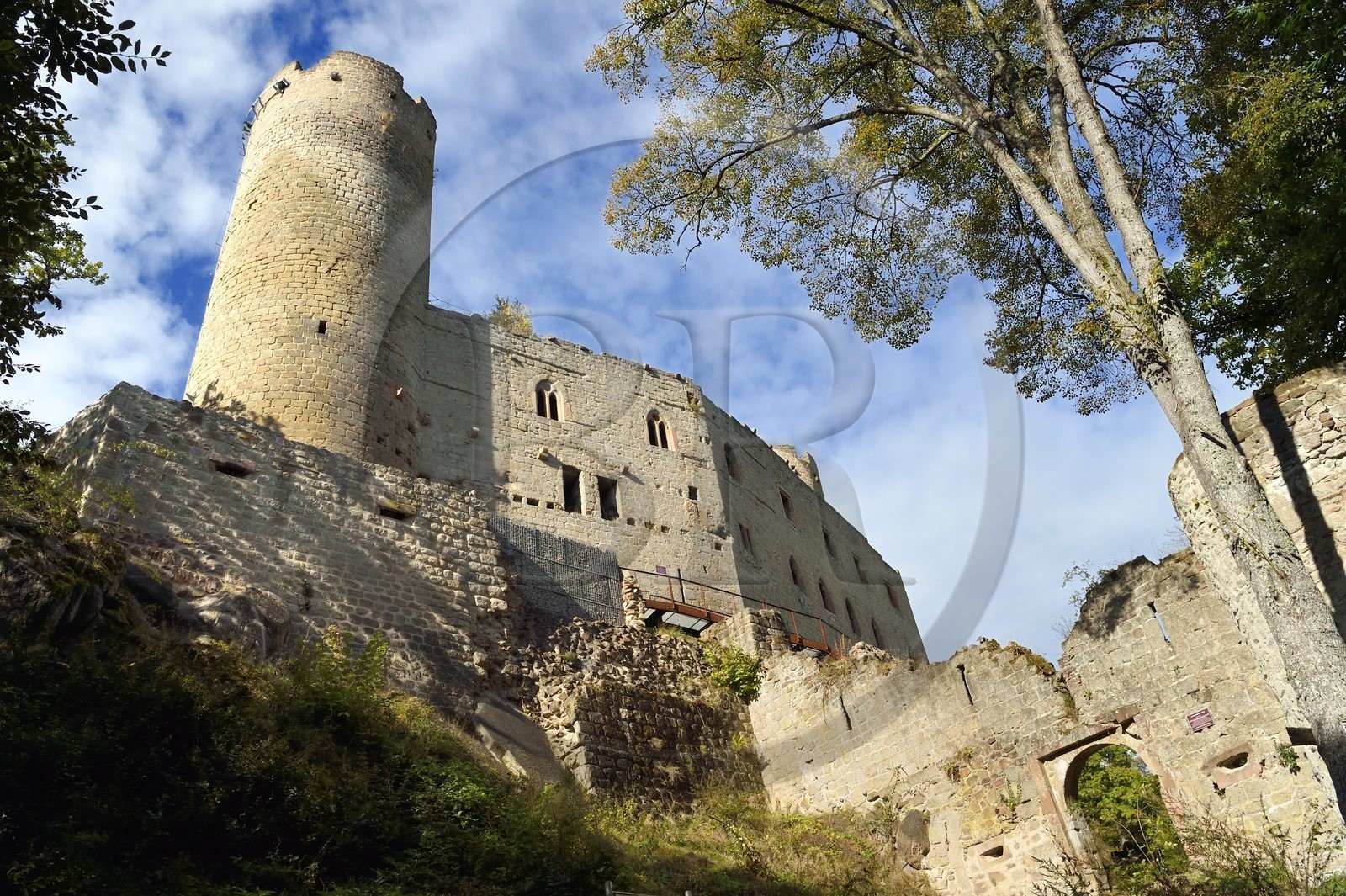 France, Bas-Rhin (67), Route des vins d'Alsace, Andlau, le chateau d'Andlau (Haut-Andlau)
