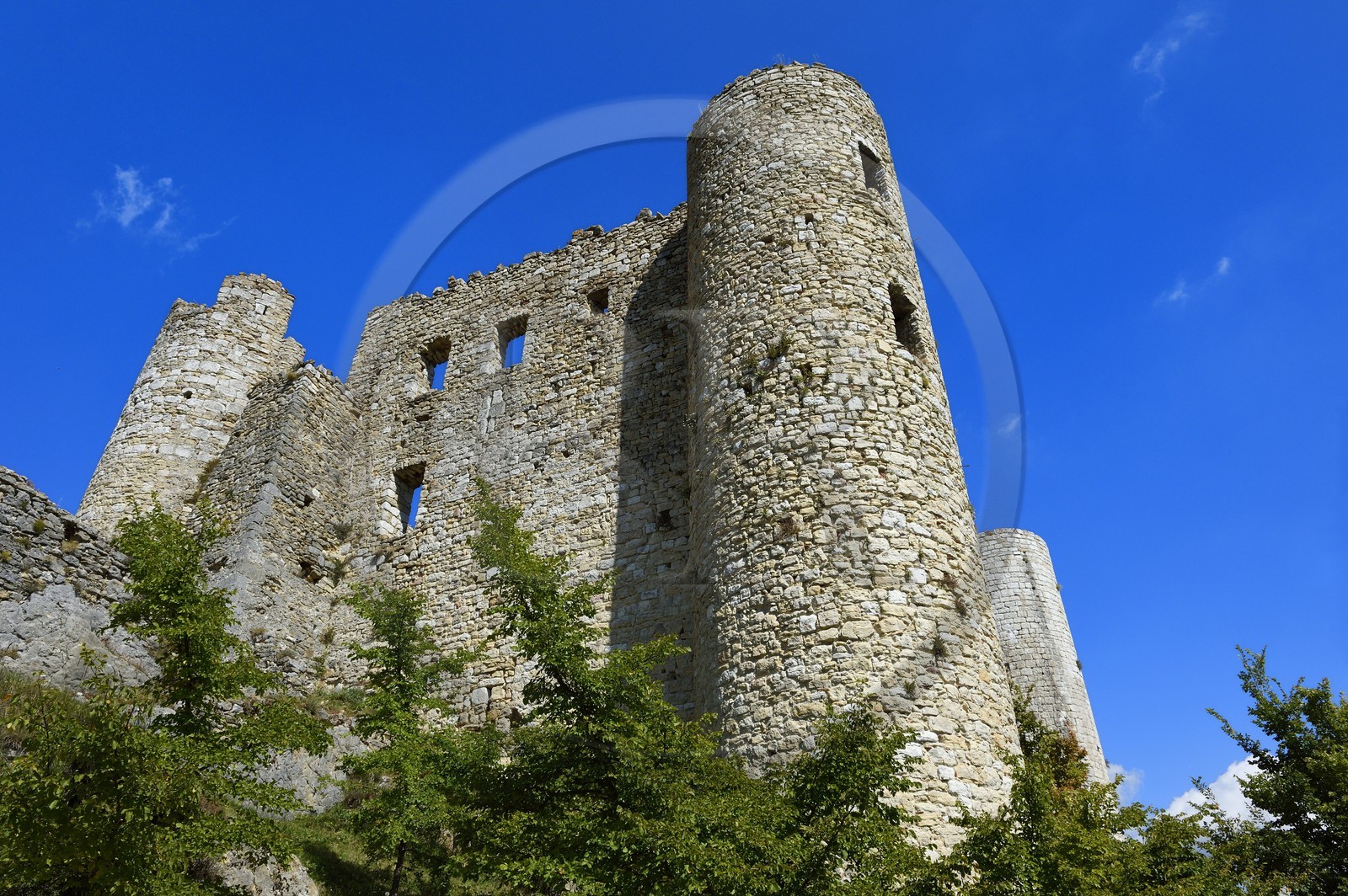 France, Var, Verdon Regional Natural Park, Bargeme village, labelled Les Plus Beaux Villages de France (The Most Beautiful Villages of France), Sabran de Ponteves castle