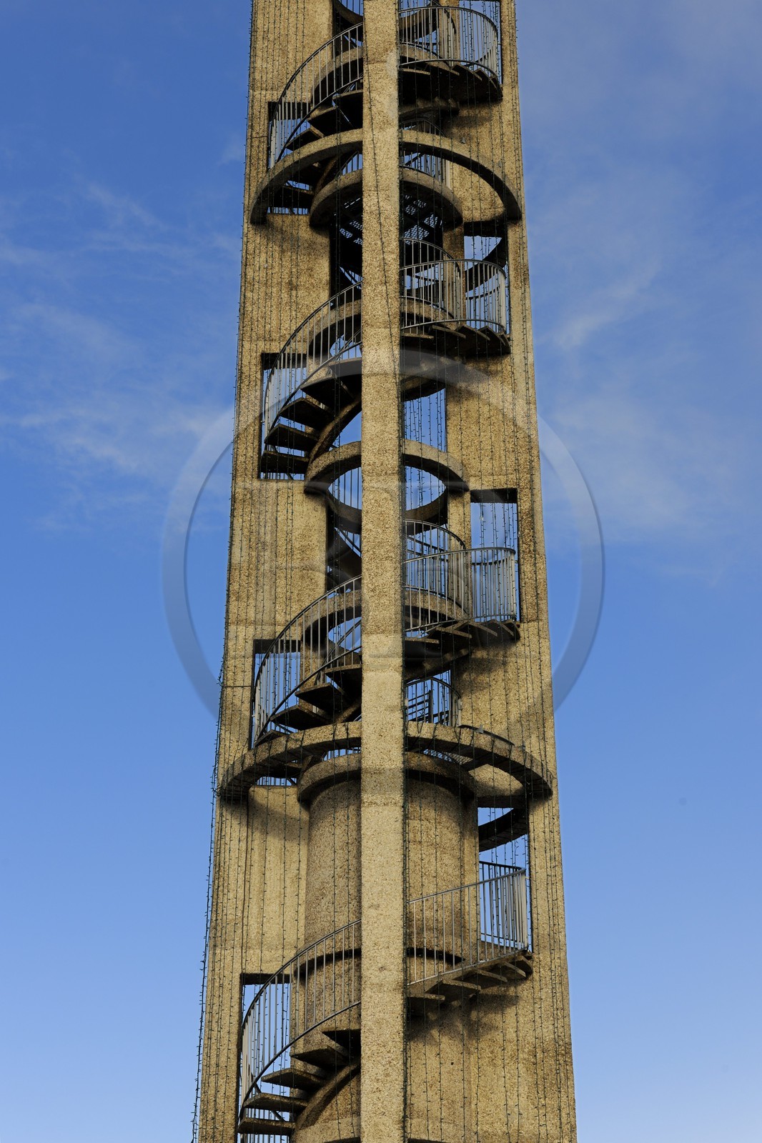 France, Manche, Cotentin, Saint Lo, the belfry, concrete staircase on place Charles de Gaulle