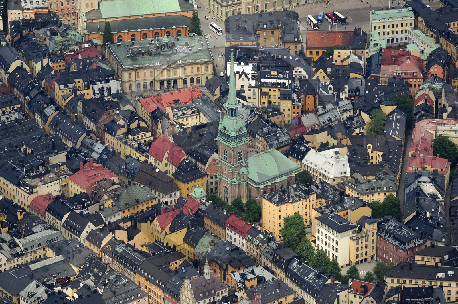 Suède, Stockholm, ile de Gamla Stan (vieille ville) (vue aérienne)