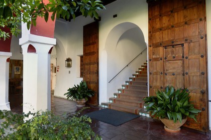 Espagne, Estremadure, Guadalupe, le Parador de tourisme, ancien hopital de Saint-Jean-Baptiste (San Juan Bautista hospital)