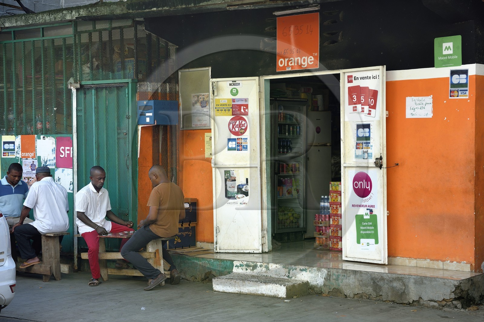 France, Mayotte island (French overseas department), Grande-Terre, Sada, domino players