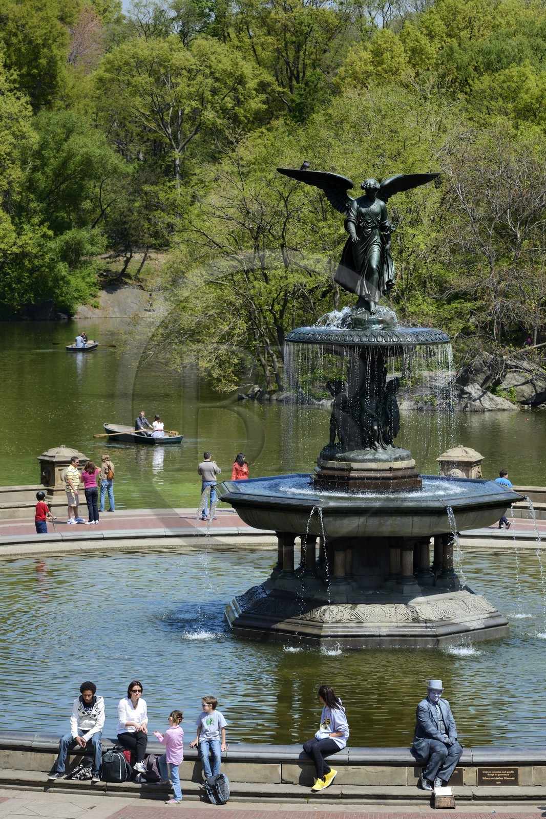 United States, New York City, Manhattan, Central Park, Angel of the Waters fountain (Bethesda Fountain) designed by Emma Stebbins in 1868 on the Bethesda Terrace