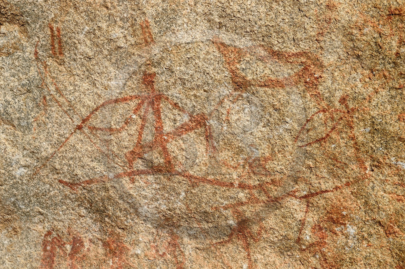Zimbabwe, province de Matabeleland méridional, Matobo ou Matopos Hills National Park, classé Patrimoine Mondial de l'UNESCO, peintures rupestres